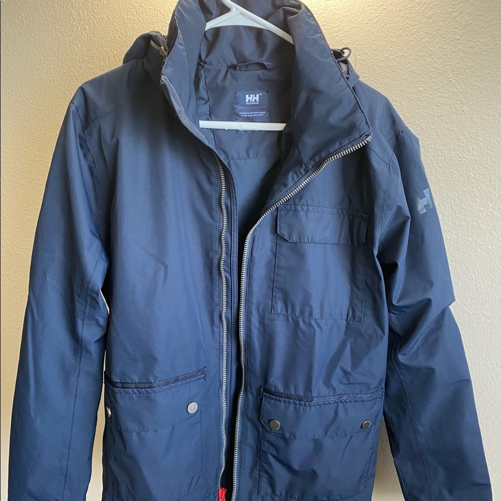 Helly Hansen Mens Rain Shell Jacket with Stowable Hood